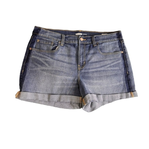Old Navy Boyfriend Denim Jean Shorts Size 12 Rolled Cuff - Picture 1 of 8